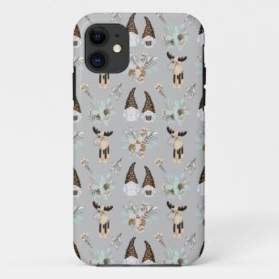 Modern Grey Neutral Gnome Christmas Pattern Case-M iPhone 11 Case