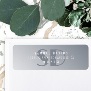 Modern Grey Ombre Gradient Adresse de retour