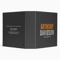 Modern Grey Orange Bold Text Minimalist Elegant