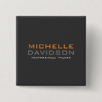 Modern Grey Orange Bold Text Minimalist Name