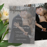 Modern grey overlay 2 photos vow renewal wedding