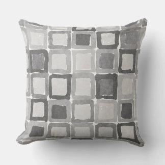 Modern Grey Painted Patches  Throw Pillow