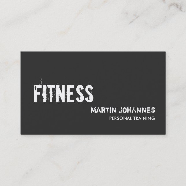 Modern Grey Personal Trainer Business Card (Front)