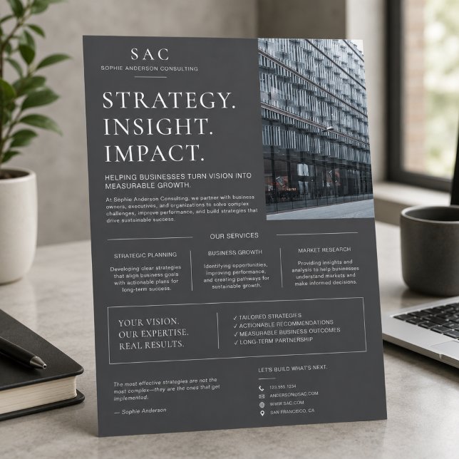 Modern Grey Professional Consultant Flyer (Modern Gray Professional Consultant Flyer)