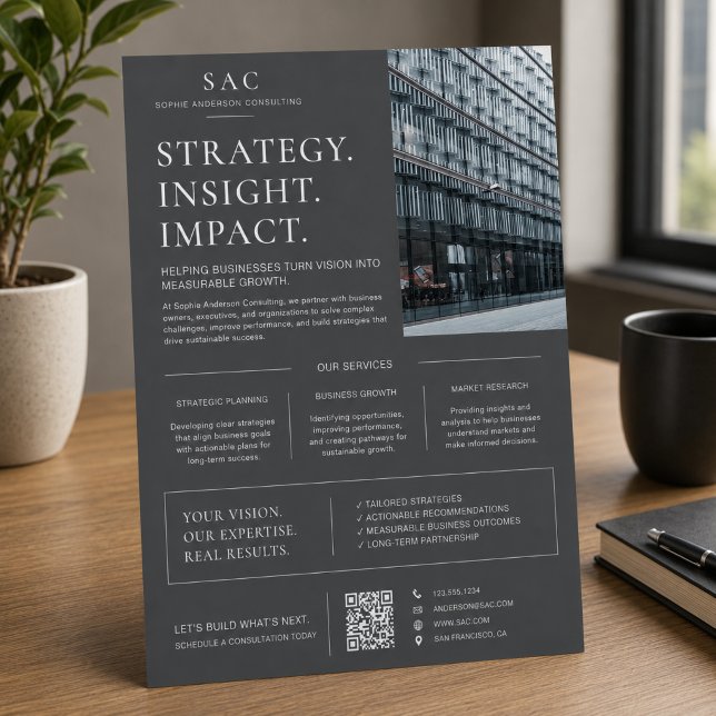 Modern Grey QR Code Professional Consultant Flyer (Modern Gray QR Code Professional Consultant Flyer)