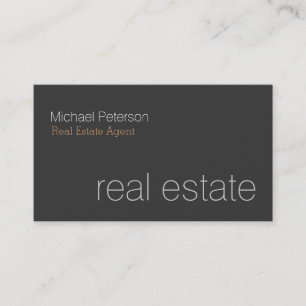 Modern Grey Real Estate Agent Business Card