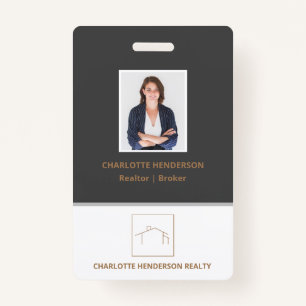 Modern Grey Real Estate Agent Photo Badge