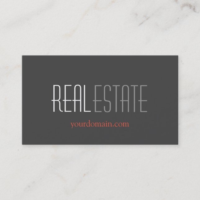 Modern Grey Real Estate Standard Business Card (Front)