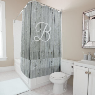 Modern Grey Rustic Farmhouse Monogram Bath Decor