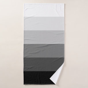 Modern grey scale gradient stripes pattern bath towel set