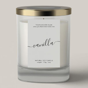 Modern grey script candle product label