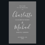 Modern Grey Signature Script Wedding Program<br><div class="desc">Grey signature script wedding program featuring chic modern typography,  this stylish wedding program can be personalized with your special wedding day information. Designed by Thisisnotme©</div>