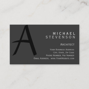Modern Grey Simple Plain Architect Business Card