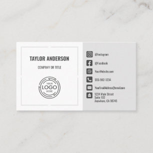 Modern Grey Social Media Business Card