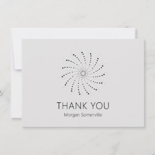 Modern Grey Spiral Dot Elegant Thank You Card
