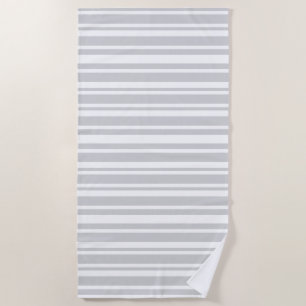 Modern Grey Stipes Beach Towel