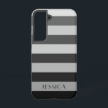 Modern Grey Stripes Pattern Name Samsung Galaxy Case<br><div class="desc">Modern Grey Stripes Pattern Name Samsung Galaxy S22 Case.</div>