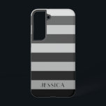 Modern Grey Stripes Pattern Name Samsung Galaxy Case<br><div class="desc">Modern Grey Stripes Pattern Name Samsung Galaxy S22 Case.</div>