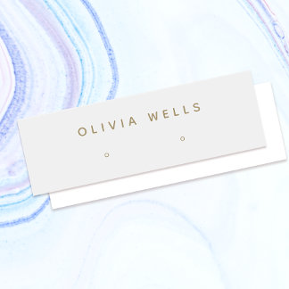 Modern Grey Stud Earring Display Mini Business Card