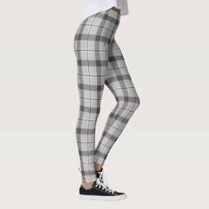 Modern Grey Tartan Pattern Leggings