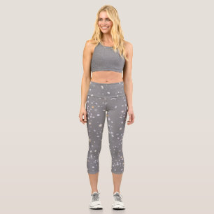 Modern Grey Terrazzo  Capri Leggings