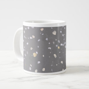 Modern Grey Terrazzo Large Coffee Mug