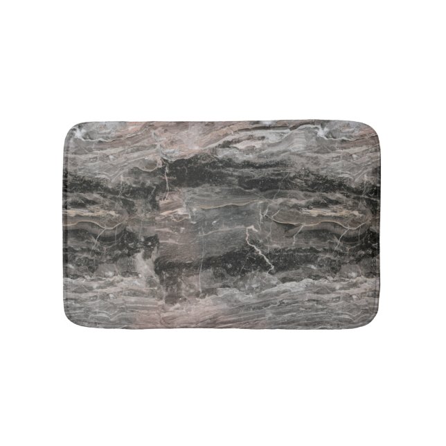 Modern Grey Tones Marble Stone Bath Mat (Front)