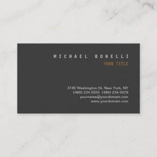 Modern Grey Trendy Professional Business Card