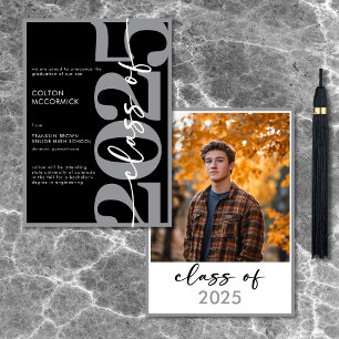 Modern Grey Typography Graduation Announcement