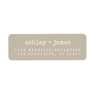 Modern Grey Wedding Return Address Label