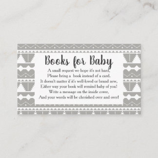 Modern Grey & White Aztec Llama Book Request Enclosure Card