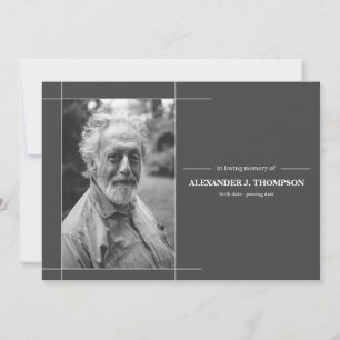 Modern Grey & White In Loving Memory Funeral Thank You Card