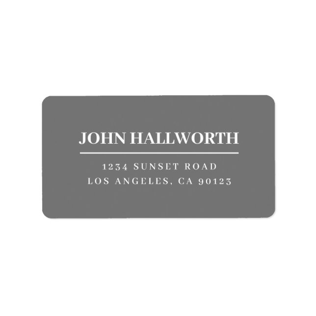Modern Grey & White Label (Front)