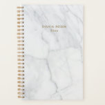 Modern Grey White Marble Personalized Planner<br><div class="desc">Stay effortlessly organized with this sophisticated modern minimalist undated planner, featuring a sleek grey and white marble pattern. The clean, elegant design is perfect for those who appreciate a refined and timeless aesthetic. Personalize it with your name for a unique touch, and enjoy the flexibility of an undated format that...</div>
