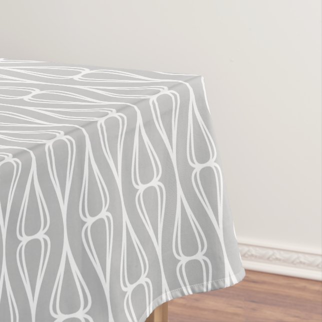 Modern Grey White Pattern  Tablecloth (In Situ)