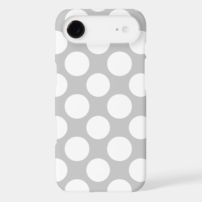 Modern Grey White Polka Dots Pattern Case-Mate iPhone Case (Back)