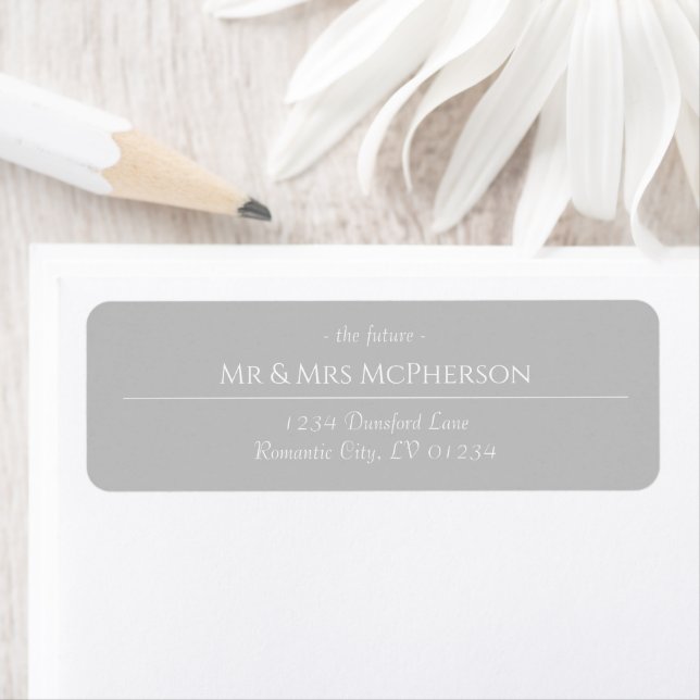 Modern Grey White Return Address  Label (Insitu)