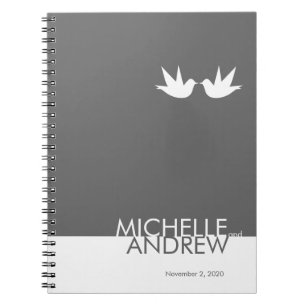 Modern Grey White Wedding Guest Book Organizer