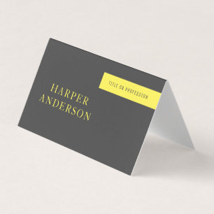Modern Grey & Yellow Professional Business Business Card