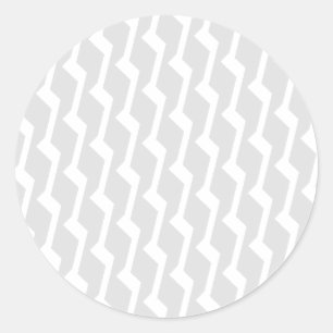 Modern Grey Zigzag Round Stickers