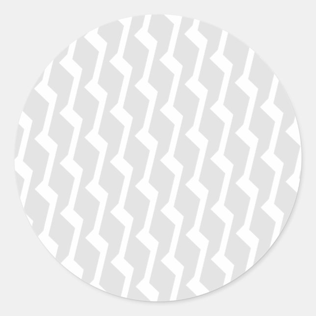 Modern Grey Zigzag Round Stickers (Front)