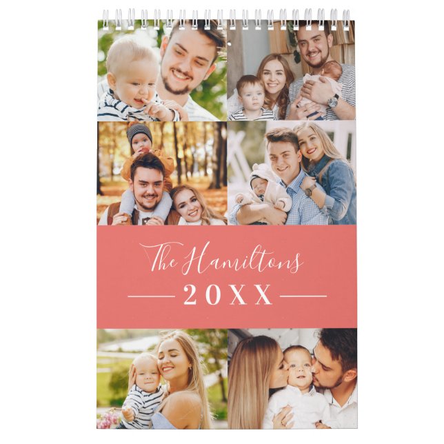 Modern Grid Collage Photo Family 2022 Calendar (Cover)