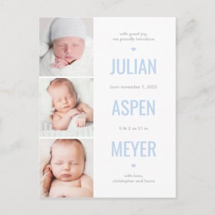 Modern Grid Editable Colour Announcement Postcard