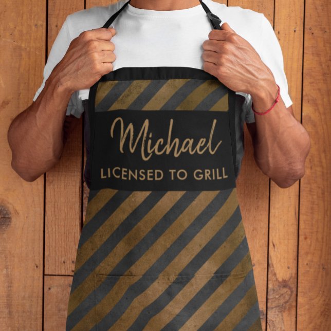 Modern Grilling Chef Cook Bold Stripes  Apron (Creator Uploaded)