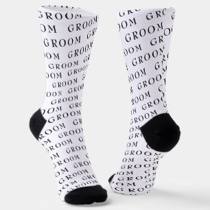 Modern Groom Typography Pattern Socks