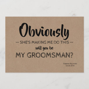 Modern   GROOMSMAN   BEST MAN Funny Proposal Invitation