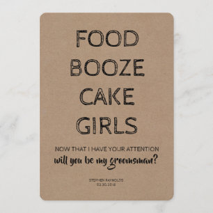 Modern GROOMSMAN / BEST MAN Funny Proposal Invitation