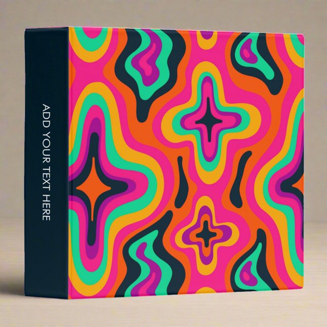 Modern Groovy Colourful Retro Abstract Boho Binder (Creator Uploaded)