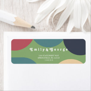 Modern Groovy Colourful Retro Return Address
