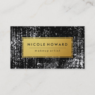Modern Grunge and Stylish Faux Gold with Border Business Card